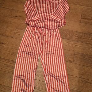 Striped Red and White Women's Pajama Set